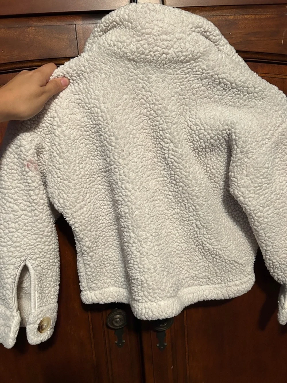 Wonder Nation Cream Sherpa Button-Up Jacket for Kids